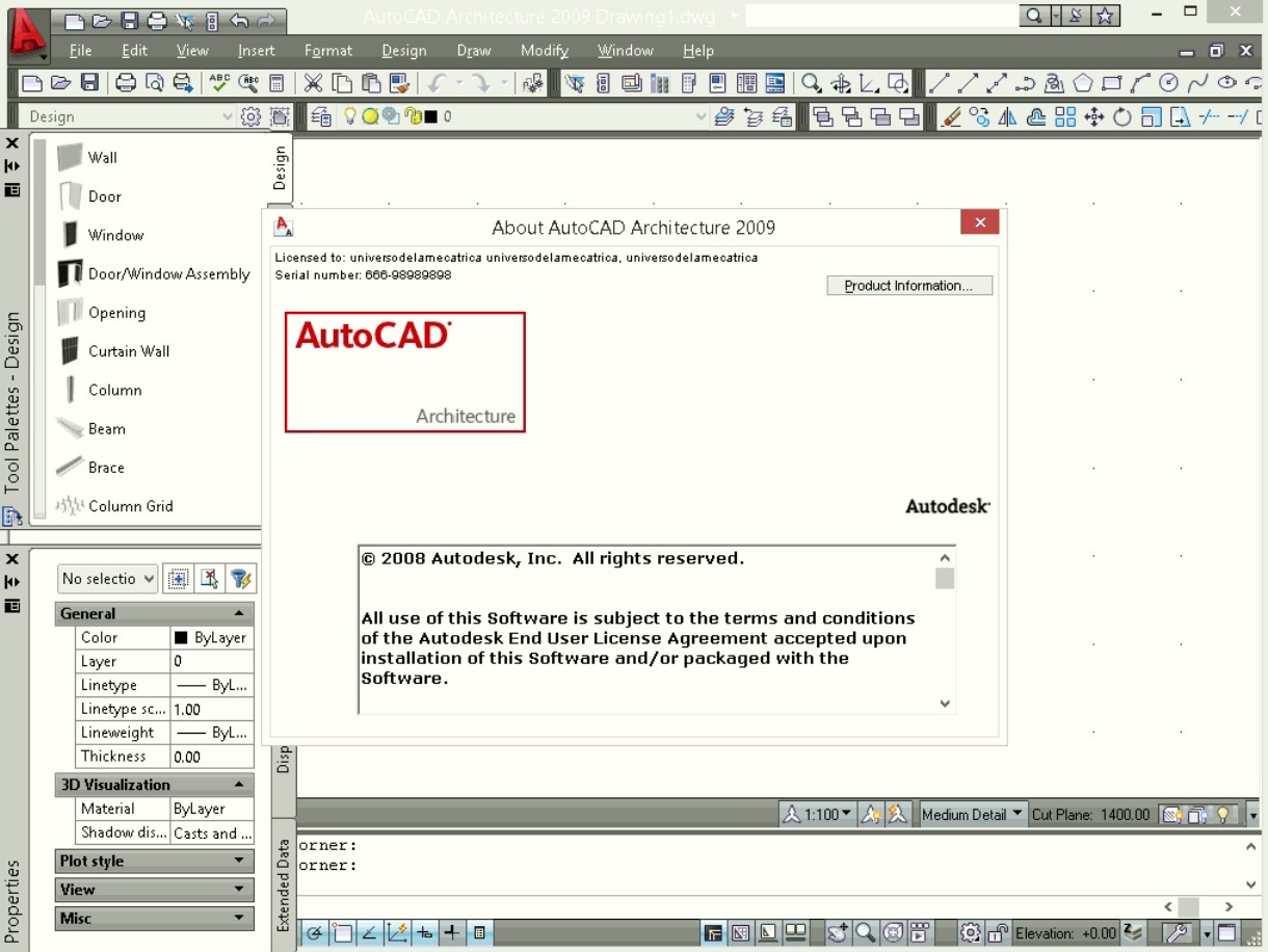 Captura pantalla Autocad Architecture 2009